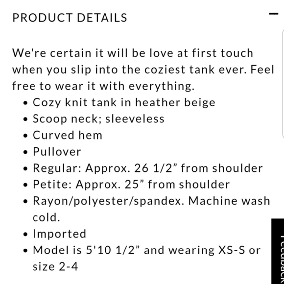 Cozy tank by WHBM - Picture 7 of 10